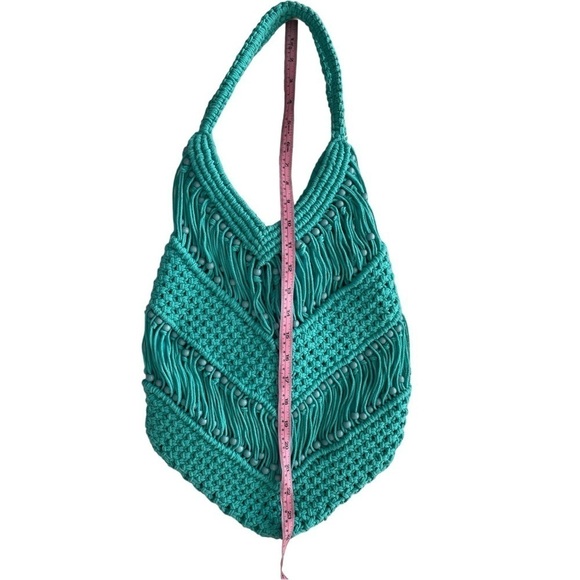 NWT Made in India Crochet Beaded Shoulder Bag Festival Coachella Boho Prarie - Picture 8 of 10